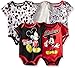 Disney Baby-Boys Newborn Boy Mickey 5 Pack Bodysuit, Red, 0-3 Months
