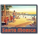 Nostalgic Travel Posters Tin Sign : Santa Monica