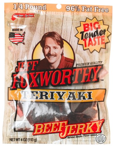 Jeff Foxworthy Teriyaki Beef Jerky, 4-Ounce Packages (Pack of 6) by Dried Beef