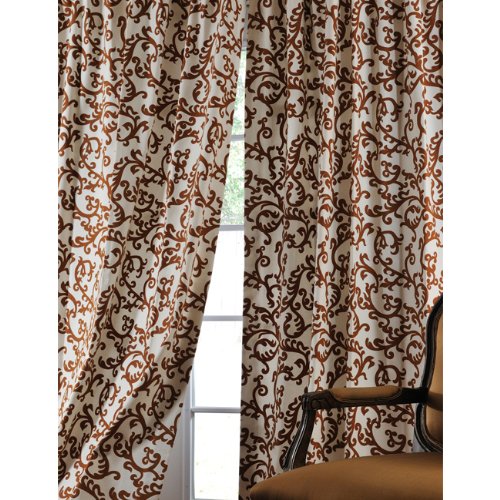 Stamford Rust Printed All Cotton Curtains and Drapes 50x120