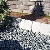 2,5 Meter Garten Palisaden Beetumrandung grau Stein Optik retro Beeteinfassung