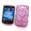 BlackBerry Torch 9800 & 9810 (AT&T) Snap-on Protector Hard Case Rhinestone Cover "Pink Love" Design
