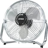 Optimus F-4123 12-Inch Industrial Grade 3-Speed High-Velocity Fan, black/chrome