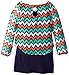 My Michelle Big Girls' Chevron Popover Dress with Solid Skirt and Keyhole Back