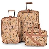 Leisure Luggage Tan Palm Luggage Set 3 Pc Set