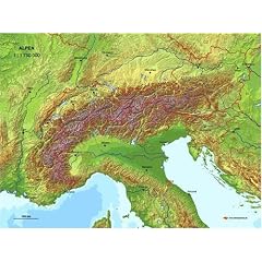 Echt-3D-Landkarte Alpen