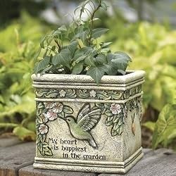 Joseph's Studio "My Heart is Happiest In the Garden" Flower Planter 7"