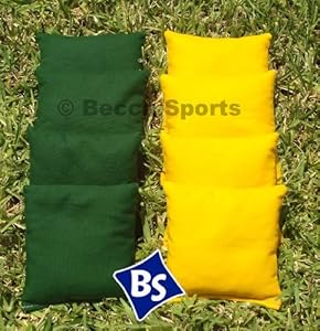 Cornhole Bags Set - 4 Yellow & 4 Hunter Green