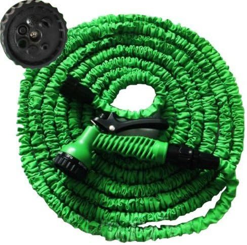 Super Long 75 Feet Expanding Hose Green Flexible Expandable Garden Water Hose | With Spray Gun (Green, 75ft)
