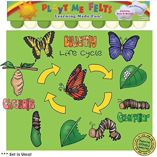 Playtime Felts Butterfly Life Cycle Story Set for Flannel Board Uncut