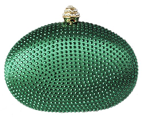 Chicastic Rhinestone Crystal Minaudiere Hard Mini Wedding Cocktail Evening Clutch Bag (Emerald Green)