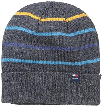 Amazon.com: Tommy Hilfiger Men's Three Color Striped Hat, Dark Navy, One Size: Clothing