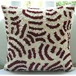 Ruby Ripples - Decorative Pillow Covers - Silk Pillow Cover Embroidered with Satin Ribbons