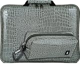 61lX2J3jJ5L. SL160  Premium 10 inch Case with Matching Accessory Pouch for ASUS Eee PC 1000, 1002, 1005, 1008, N10, S101. Shock Absorbing Memory Foam Water Resistant  Khaki faux Alligator Embossed Leather