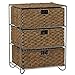 Household Essentials ML-5715 Woven-Seagrass/Rattan 3-Drawer Storage Unit