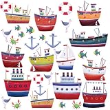 from Jomoval RoomMates Repositionable Childrens Wall Stickers, Ships And Boats (Model RMK1134SCS)