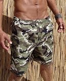 Camouflage Badeshort Army-Style - Cargo Badehose Wood - 
