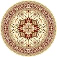 MANUFACTURER`S CLOSEOUT! Safavieh "Lyndhurst" LNH330A Ivory/Red Area Rug, 8` Round