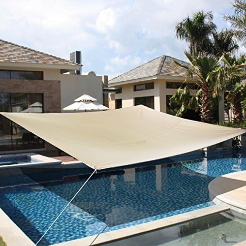 10' x15' Deluxe Rectangle Sun Shade Sail UV Top Outdoor Canopy Patio Lawn Beige