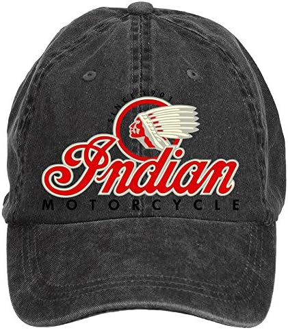 Rowstar Unisex Indian Motorcycle Logo Adjustable Twill Printing Washed Cap