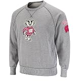 Wisconsin Badgers Outlaw Heather Grey Fleece Crew Sweatshirt
