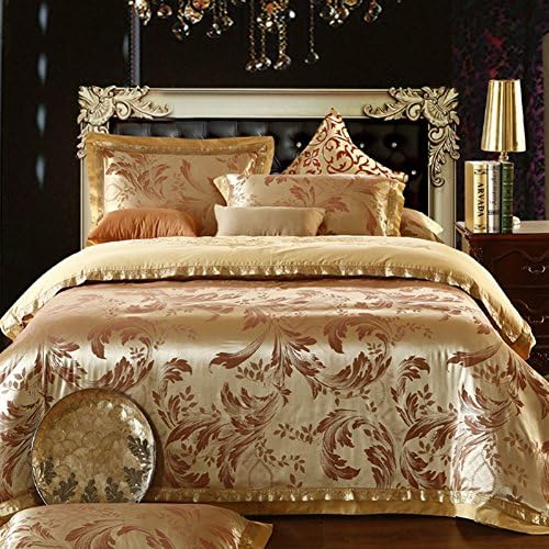 Ya style satin flower Jacquard six piece bedding6 piece cotton bed linen home textile special packages-mail-G King