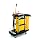 Rubbermaid Commercial Housekeeping Service Cart with Color Coded Pails, Black, 44" Height, 48-1/4" Length x 22" Width