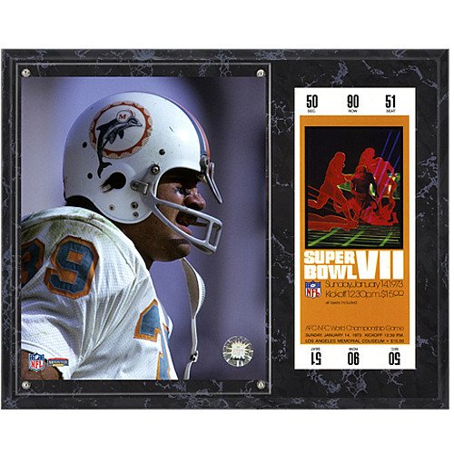 Mounted Memories Miami Dolphins Super Bowl VII Larry Csonka Plaque with Replica Ticket