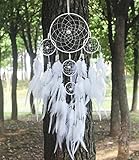 Artistic Big Hot White Dreamcatcher Wind Chimes Indian Style Pearl Feather Pendant Dream Catcher Gift