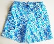 Big and Tall Mens Swim Trunks with Adjustable Elastic Drawstring Waist and Board Short Style Front, 2 Inseam Slit Pockets and Side Cargo Pocket. Mesh Lined. Blue Flowers in Sizes XL - 4XL