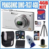 Panasonic DMC-FX37W 10MP Digital Camera White Plus 4GB Deluxe Accessory Outfit