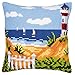 Vervaco Lighthouse Cross Stitch Cushion, Multi-Colour