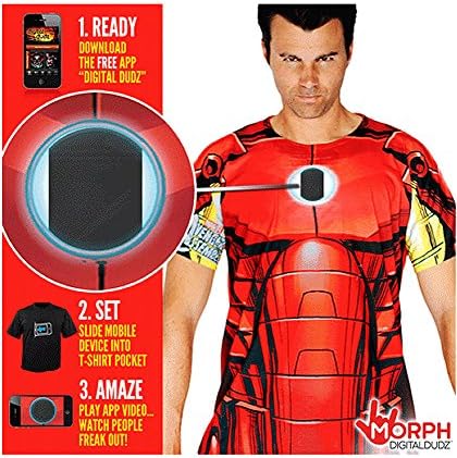 Digital Dudz Marvel Ironman Chest Dye Sublimented Costume Shirt (XX-Large)