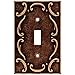 Brainerd 64268 Traditional French Lace Single Toggle Switch Wall Plate / Switch Plate / Cover, Sponged Copper