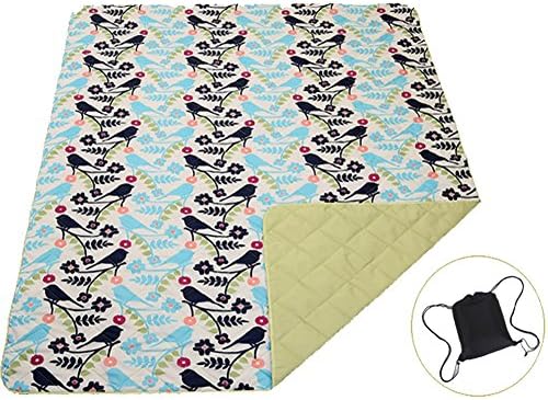 Outdoor/Indoor Oxford Beach mat Dampproof Mat Picnic Blanket Mat Pad Tent Camping Mat (59" x 47")Flowers birds