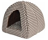 Hundehöhle / Katzenhöhle 'Peanut' - 45 cm - braun / weiß - einteilig - mit weichem Kissen