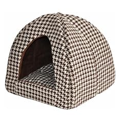 Hundeh�hle / Katzenh�hle 'Peanut' - 45 cm - braun / wei� - einteilig - mit weichem Kissen