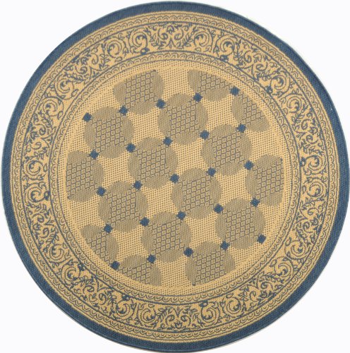 Plaid Indoor Outdoor Polypropylene 5'3 Round Rug