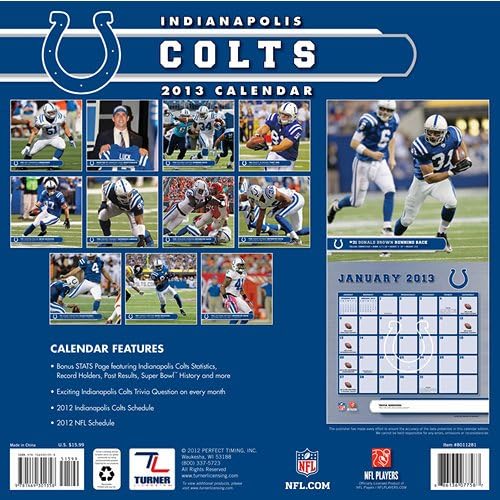 2013 Indianapolis Colts Team Wall Calendar