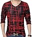 QZUnique Men's Plus Modern V-Neck Long Sleeve T-shirt