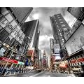 New York, Time Square (S/W mit rotem Ton) - Keilrahmenbild 50x60x2,5 cm