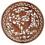 EXP Hand-carved 10.5" Camphor Wood "Abundance And Blossoms" Wall Hanging