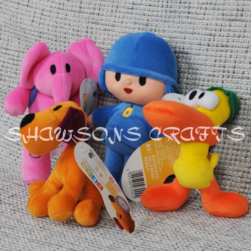 Pocoyo Toys Bandai Plush Stuff Doll Set of 4 Mini Figures Pocoyo Elly Pato Loula