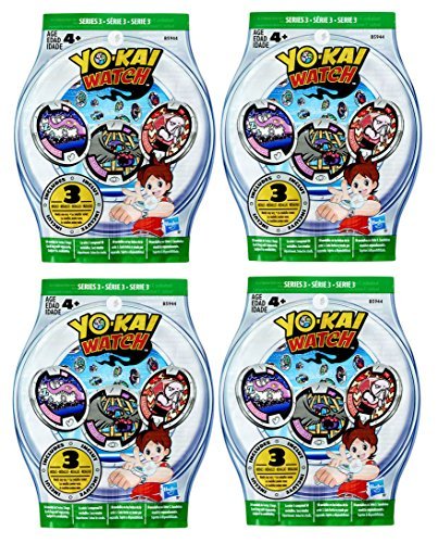 Yo-kai series 3 medals - 4 blind bags - 12 random medal…