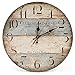 LOHAS Home 12 Inch Silent Vintage Design Wooden Round Wall Clock, Arabic Numerals,Vintage Rustic Shabby Chic Style,Blue and Brown Multi Bars,Wooden Round Home Decoration Wall Clock(Victor Hugo)