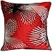 Flocking Dandelion Red White Black Throw Pillow Case Decor Cushion Covers Square 1818 Inch Cotton Blend