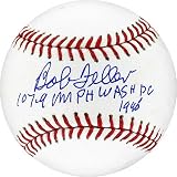 Bob Feller Autographed Baseball with 107.9 MPH 1946 Inscription