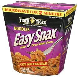 Tiger Tiger Easy Snax , Chow Mein Noodles & Vegetables, 10-Ounce Boxes (Pack of 8)