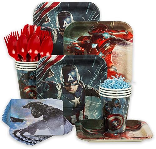 Captain America Birthday Party Standard Tableware Kit (Serves 8)