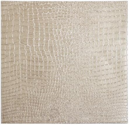 Bodrum Linens Place-mat Faux Leather Look Square Pearl Gator S/6